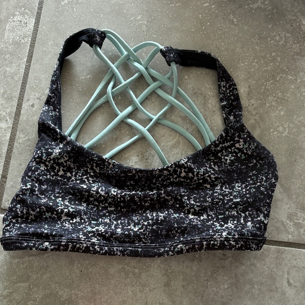 Women's Black and Blue Sports Bra lululemon free to be bra